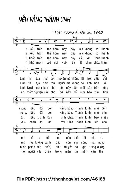 Nếu vắng Thánh Linh - Lm. La Thập Tự - trang 1