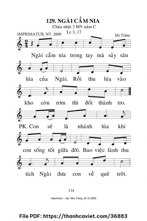 Ngài cầm nia [CN3 MVC] – - Lm. Mi Trầm - trang 1