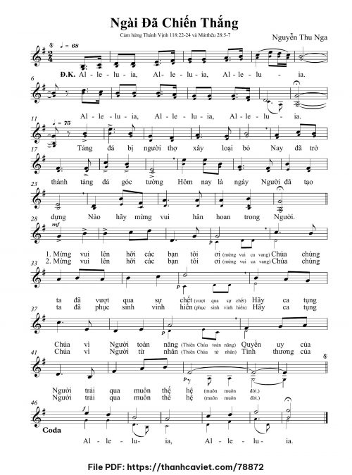 Ngài đã chiến thắng - Nguyễn Thu Nga - trang 1