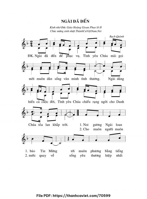 Ngài đã đến - Bạch Quỳnh - trang 1