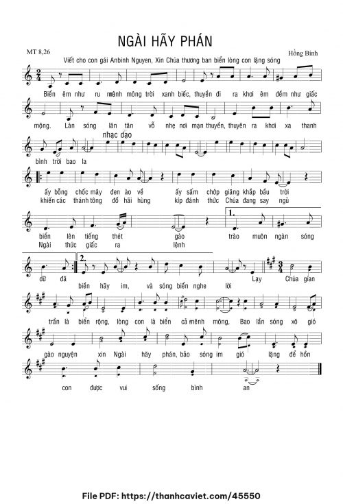 Ngài hãy phán - Hồng Bính - trang 1