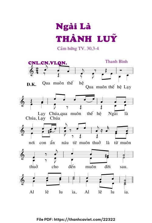 Ngài là thành lũy - Lm. Thanh Bình - trang 1