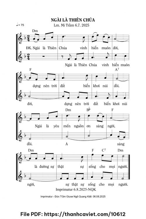 Ngài là Thiên Chúa - Lm. Mi Trầm - trang 1