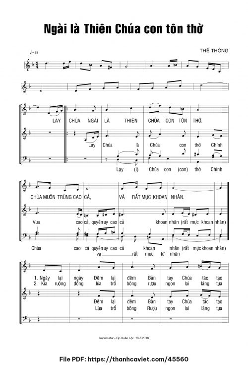 Ngài là Thiên Chúa con tôn thờ - Thế Thông - trang 1