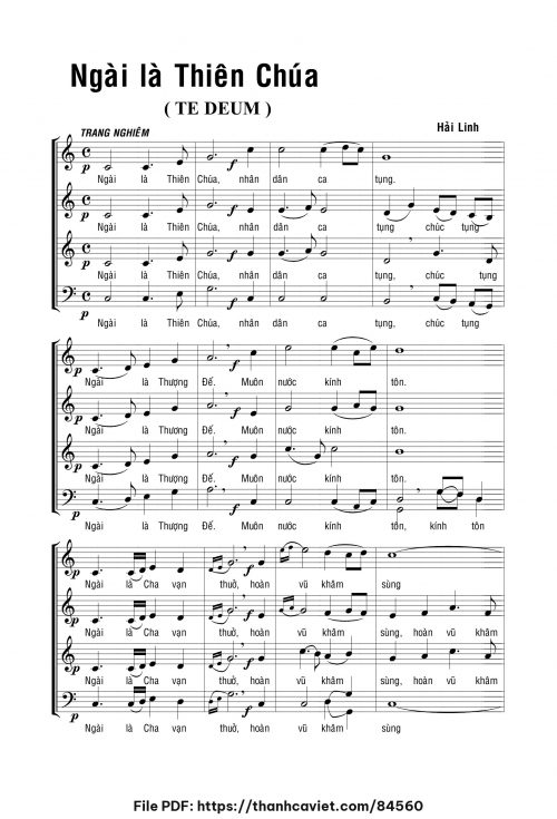 Ngài Là Thiên Chúa – Te Deum - Hải Linh - Anh Minh - trang 1
