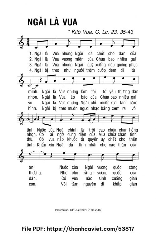 Ngài là Vua - Lm. La Thập Tự - trang 1