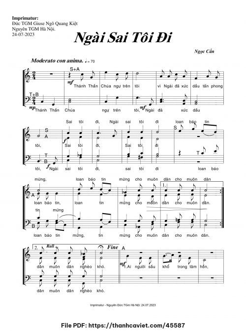 Ngài sai tôi đi - Ngọc Cẩn - trang 1