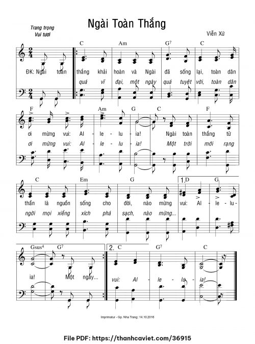 Ngài toàn thắng - Viễn Xứ - trang 1