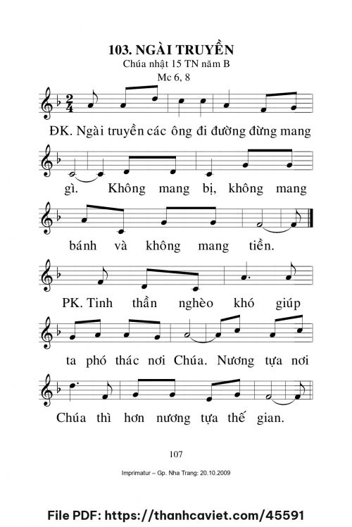 Ngài truyền [CN15 TNB] – - Lm. Mi Trầm - trang 1