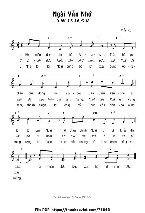 Ngài vẫn nhớ - Viễn Xứ - trang 1