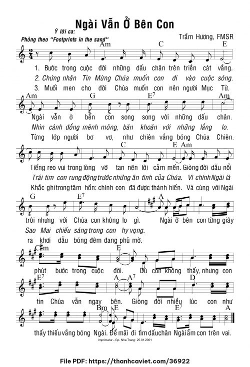 Ngài vẫn ở bên con - Sr. Trầm Hương - trang 1