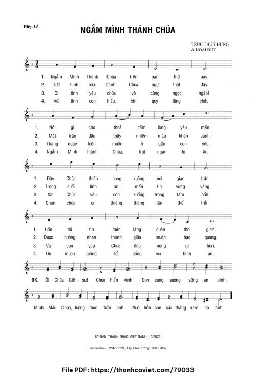 Ngắm Mình Thánh Chúa - Lm. Hoài Đức - Trúc Thủy Hùng - trang 1