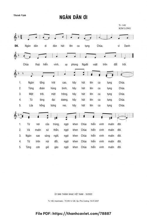 Ngàn dân ơi - Lm. Kim Long - trang 1