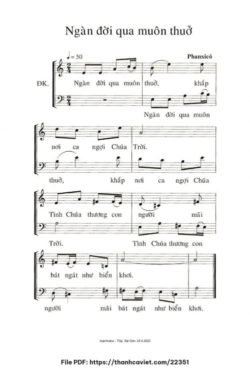 Ngàn đời qua muôn thuở - Phanxicô - trang 1