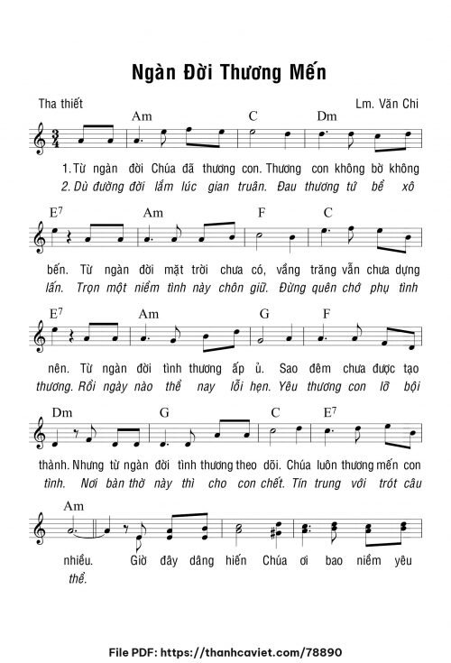 Ngàn đời thương mến - Lm. Văn Chi - trang 1