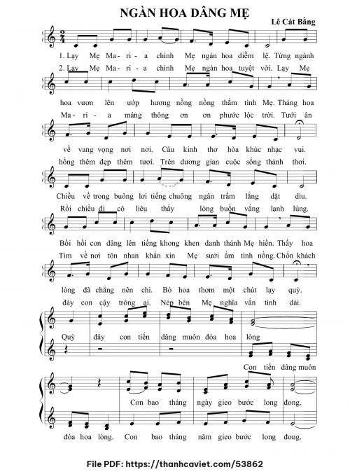 Ngàn hoa dâng Mẹ - Lê Cát Bằng - trang 1