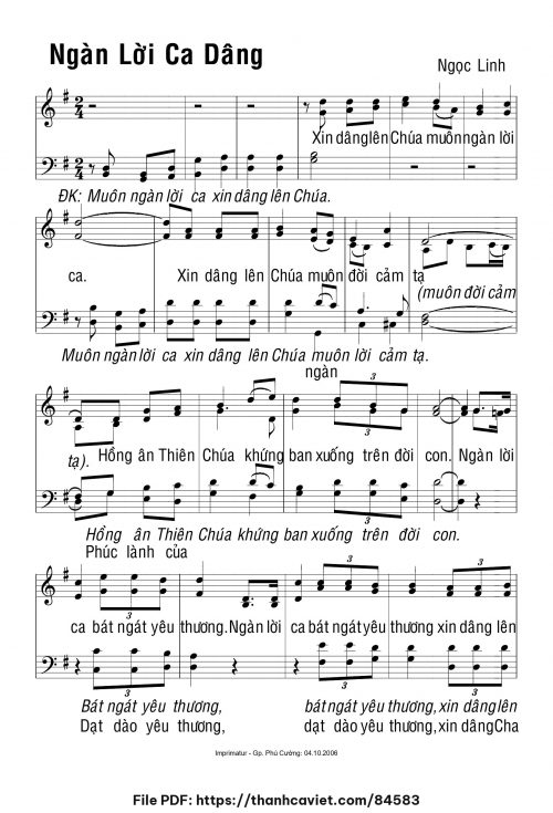 Ngàn lời ca dâng - Ngọc Linh - trang 1