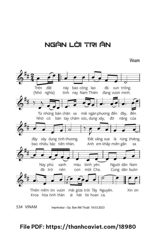 Ngàn lời tri ân - Vinam - trang 1