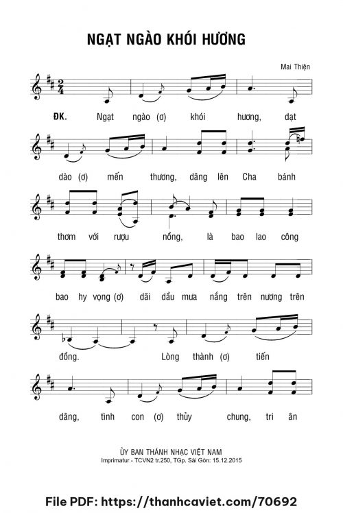 Ngạt ngào khói hương - Lm. Mai Thiện - trang 1