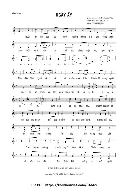 Ngày ấy - Lm. Vinh Hạnh - trang 1