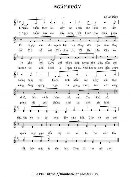 Ngày buồn - Lê Cát Bằng - trang 1