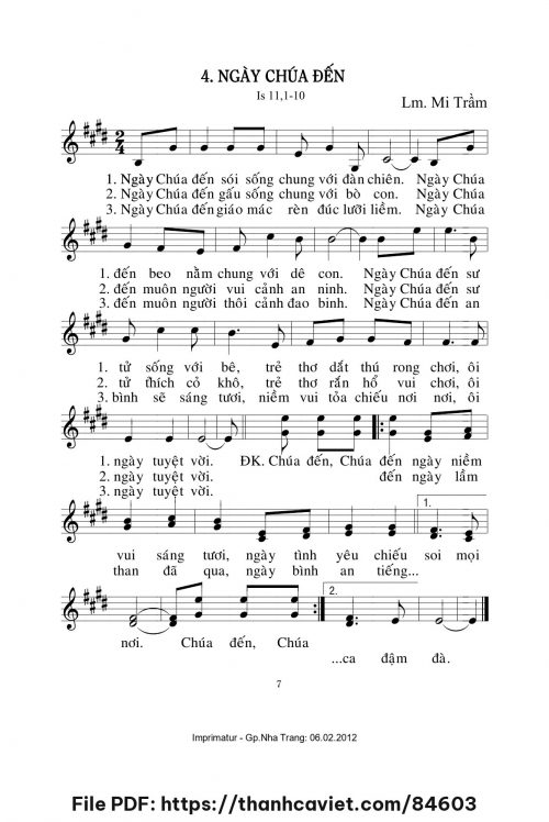 Ngày Chúa đến - Lm. Mi Trầm - trang 1