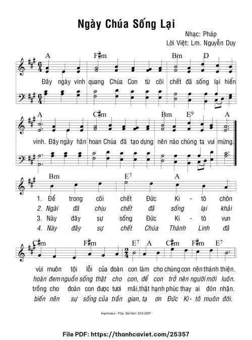 Ngày Chúa sống lại - Lm. Nguyễn Duy - trang 1