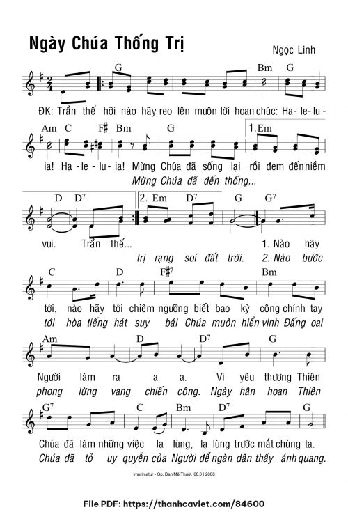 Ngày Chúa thống trị - Ngọc Linh - trang 1