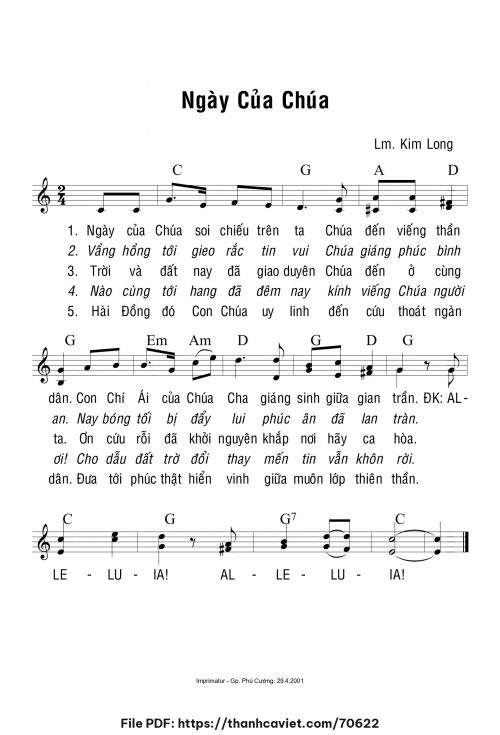 Ngày của Chúa - Lm. Kim Long - trang 1
