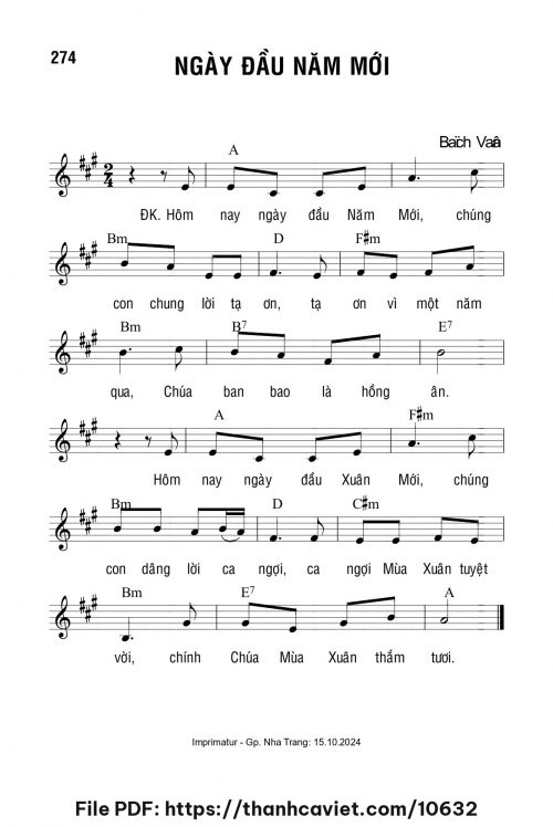 Ngày đầu năm mới - Lm. Bạch Vân - trang 1