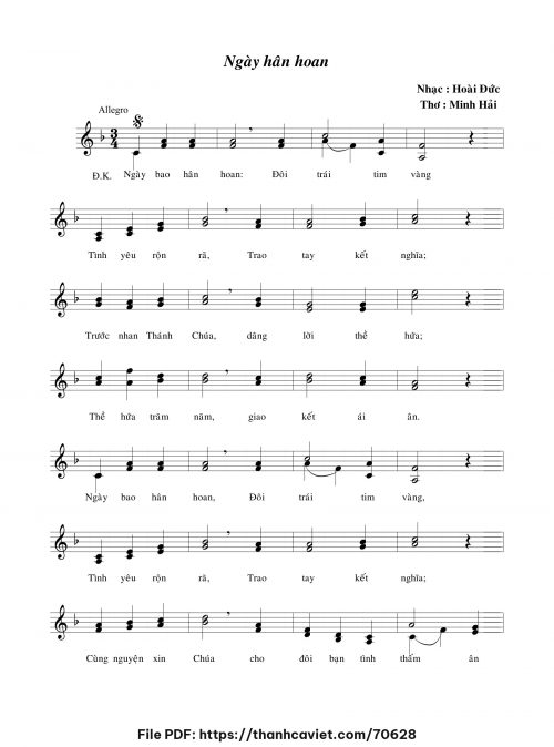 Ngày hân hoan - Lm. Hoài Đức - Thơ: Minh Hải - trang 1
