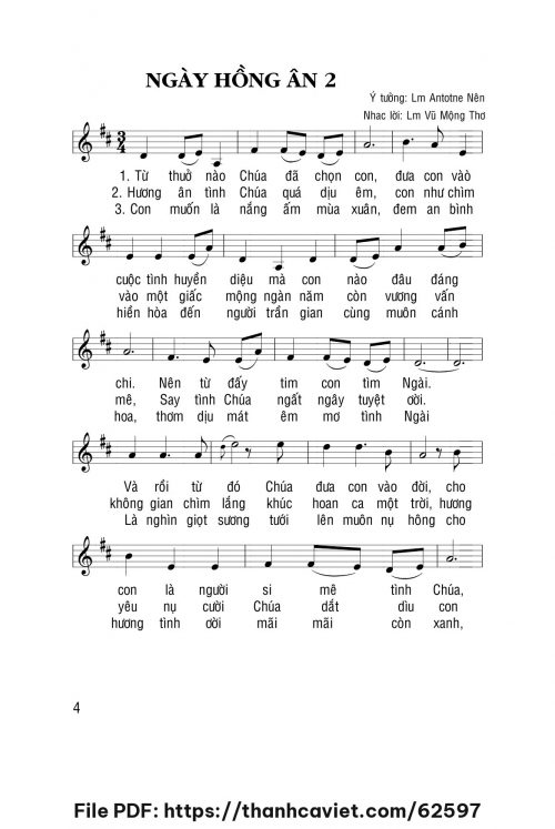 Ngày hồng ân 2 - Lm. Vũ Mộng Thơ - trang 1