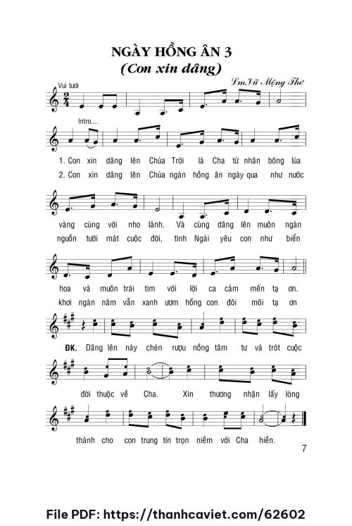 Ngày hồng ân 3 - Lm. Vũ Mộng Thơ - trang 1