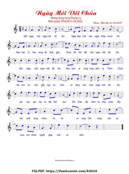 Ngày mới với Chúa - Dom. Bùi Lữ - trang 1