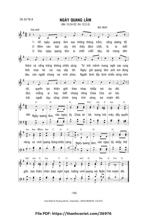 Ngày quang lâm - Lm. Bùi Ninh - trang 1
