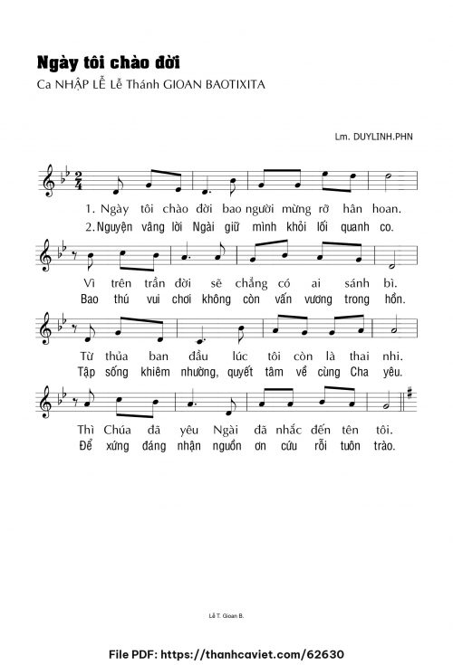 Ngày tôi chào đời - Lm. DUYLINH.PHN - trang 1