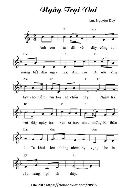 Ngày trại vui - Lm. Nguyễn Duy - trang 1