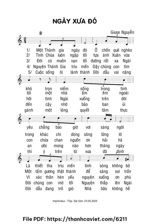 Ngày xưa đó - Giuse Nguyễn - trang 1
