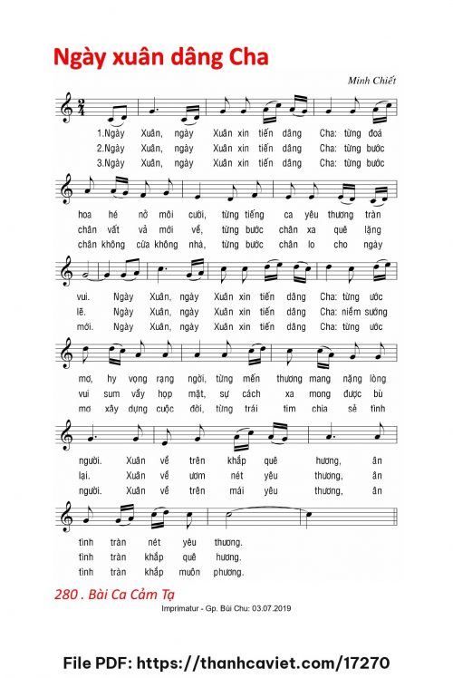 Ngày xuân dâng Cha - Lm. Minh Chiết - trang 1