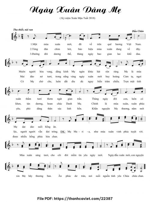 Ngày xuân dâng Mẹ - Dấu Chân - trang 1