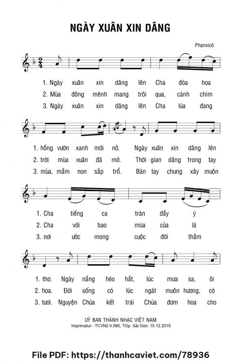Ngày xuân xin dâng - Phanxicô - trang 1