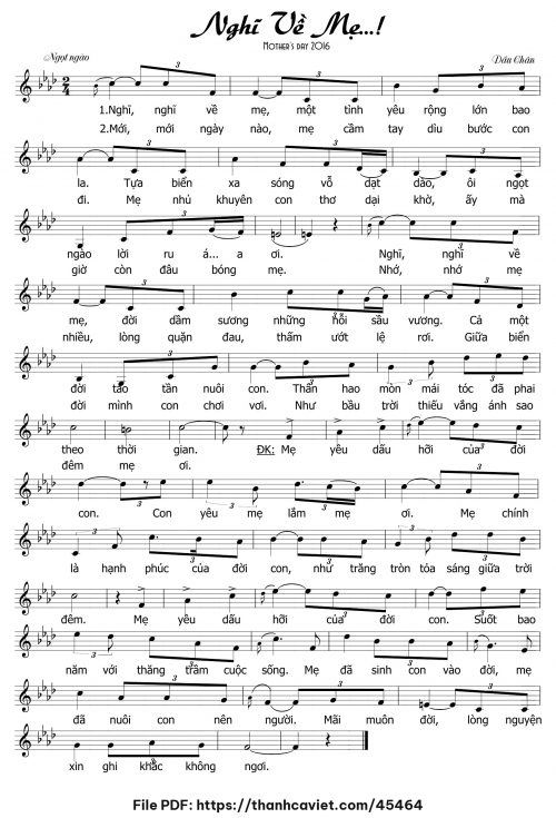 Nghĩ về mẹ - Dấu Chân - trang 1