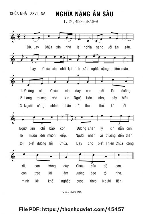 Nghĩa nặng ân sâu - Lm. Bạch Vân - trang 1