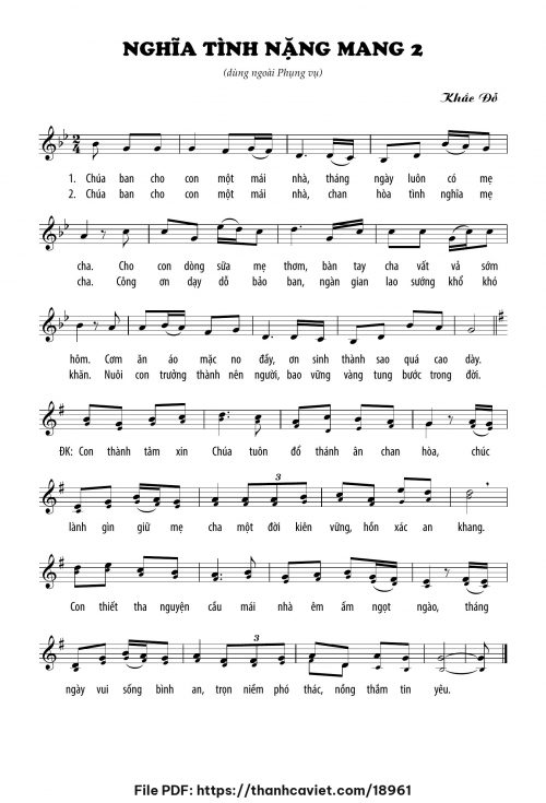 Nghĩa tình nặng mang 2 - Lm. Khắc Đỗ - trang 1