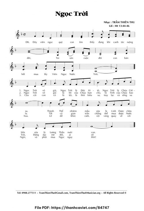 Ngọc trời - Trầm Thiên Thu - trang 1