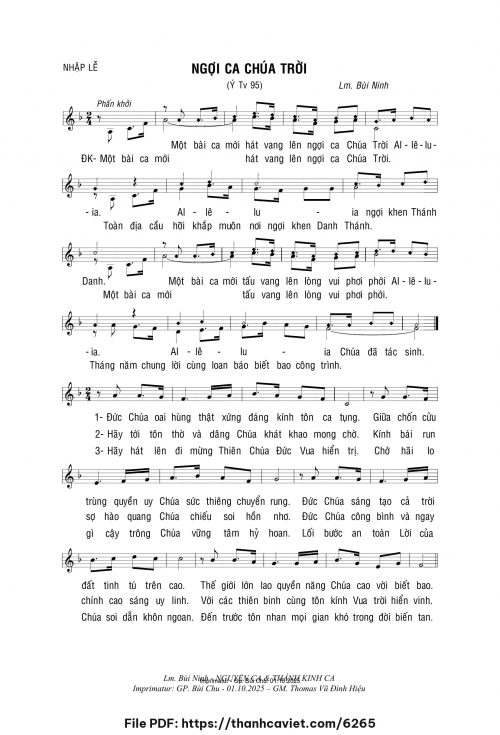 Ngợi ca Chúa Trời - Lm. Bùi Ninh - trang 1