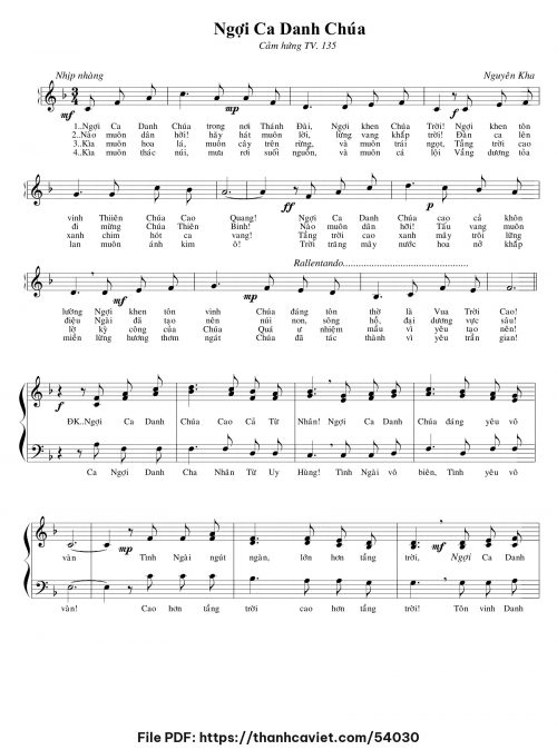 Ngợi ca danh Chúa - Nguyên Kha - trang 1