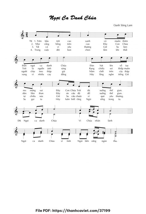 Ngợi ca danh Chúa - Lm. Oanh Sông Lam - trang 1