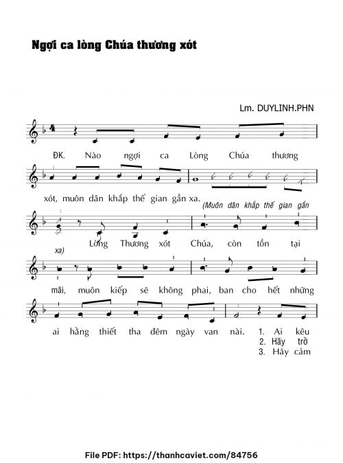 Ngợi ca lòng Chúa thương xót - Lm. DUYLINH.PHN - trang 1