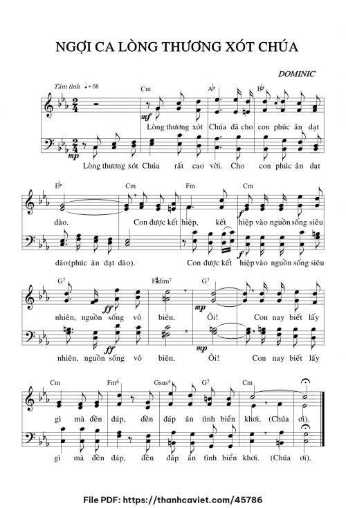 Ngợi ca lòng thương xót Chúa - Lm. Dominic - trang 1